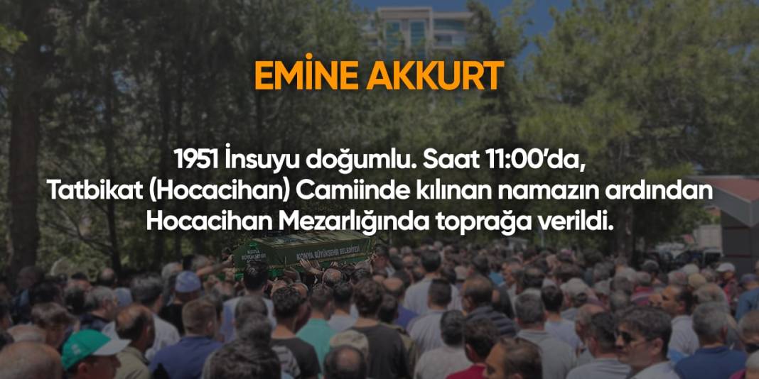 Konya'da bugün vefat edenler | 13 Eylül 2024 7